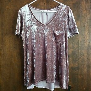 Spring + Mercer Velvet V-Neck Tee, L